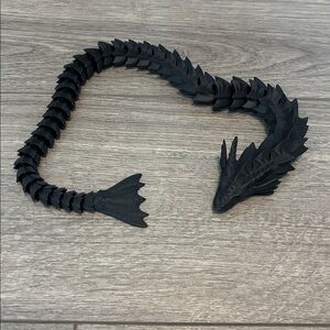 3D Printed Black Dragon - 21 Inches